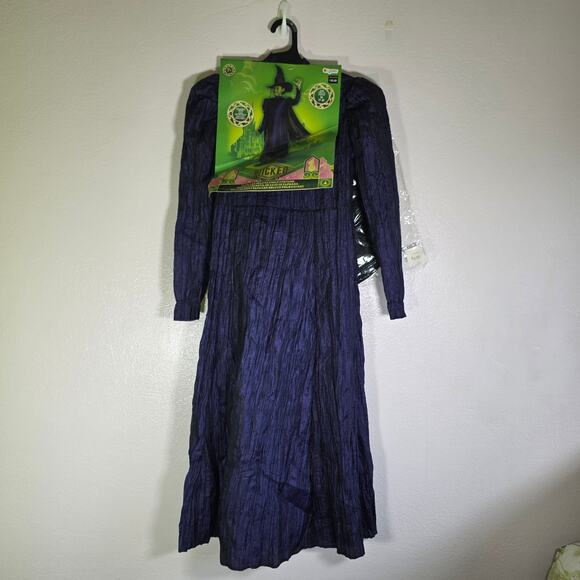 Wicked Elphaba Dress With Cape & Hat Halloween Costume Size Girls 7-8 - Picture 2 of 7